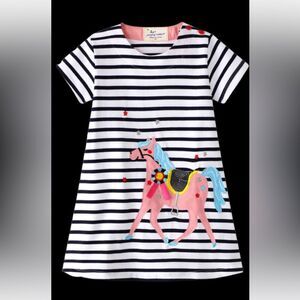New Girls Applique Horse Summer Dress